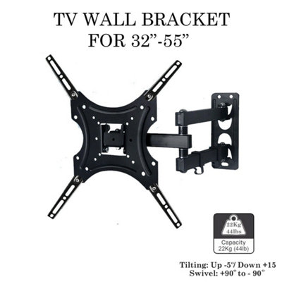 Tilt Swivel Tv Wall Mount Bracket For 32 37 40 42 43 50 55 Inch from B&Q