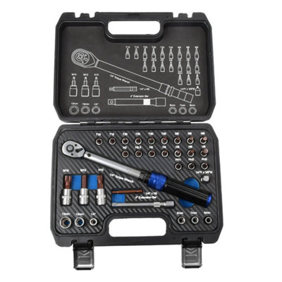 11Pcs 1/4" Drive Click Torque Wrench Set  Ratchet Spanner Torx Socket Kit from B&Q