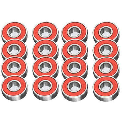 Skateboard Roller Skate Scooter Wheel Bearings X16 Abec Red from B&Q