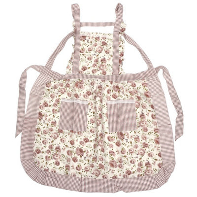 Frilly Floral Apron Household Cleaning Cooking Kids Size from B&Q