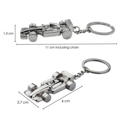 F1 Racing Car Keyring Key Chain Sport Grey from B&Q