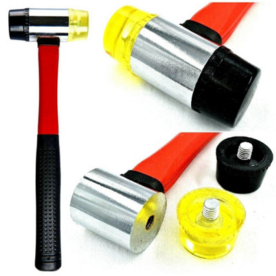 40mm Double Faced Rubber Hammer Nylon Head Tile Window Glazing Mallet Tools from B&Q