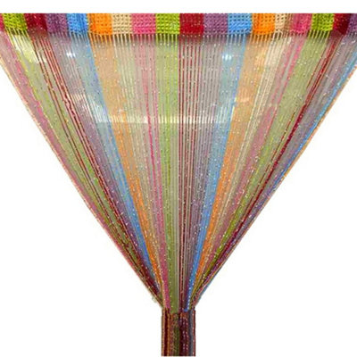 String Door Curtain Multi Colour New String Dew Drop Door Window Curtain from B&Q