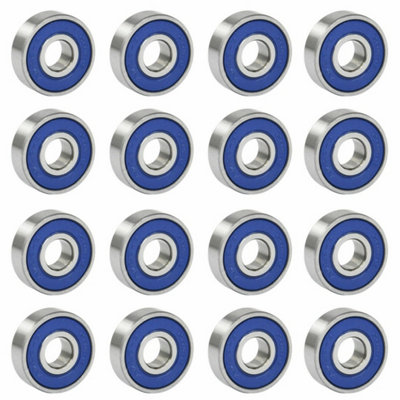 Skateboard Roller Skate Scooter Wheel Bearings X16 Abec Blue from B&Q