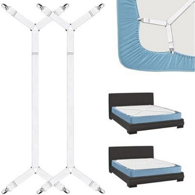 Bed Sheet Clips X2Mattress Straps Suspender Grippers Fasteners Holders from B&Q