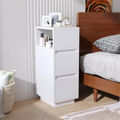  - White Bedside Table Drawer Cabinet End Side Table Bedroom Furniture Storage Nightstand