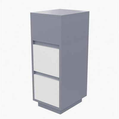  - Grey & White Bedside Table Drawer Cabinet End Side Table Bedroom Furniture Storage Nightstand