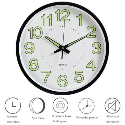 30Cm Luminous Wall Clock Glow In The Dark Quartz Watch Indoor Home Decoration