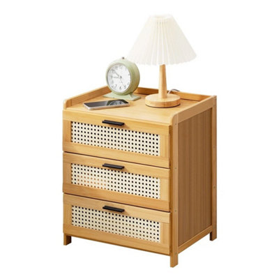  - Natural Wood Bedside Table Drawer Cabinet End Side Table Bedroom Furniture Storage Nightstand