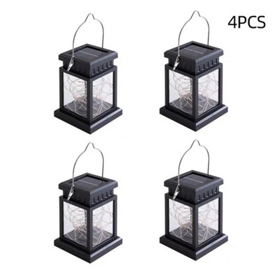  - 4X Led Waterproof Solar Powered Hanging Lantern Lights Outdoor Garden Table Lamp
