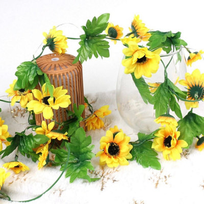  - Solar Sunflower String Lights Artificial Flower Led Hanging Garland Fairy Lights