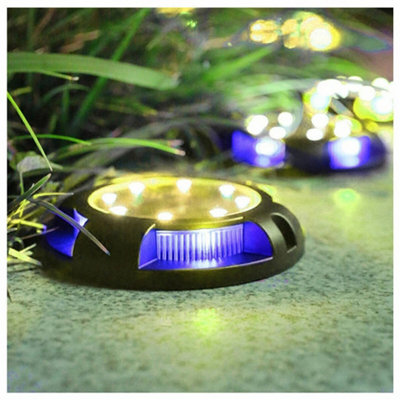 Blue White 12Led Solar Power Ground Light Floor Decking Patio Outdoor Garden Lawn Path Lamp from B&Q