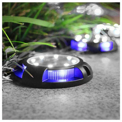  - Blue Warm White12Led Solar Power Ground Light Floor Decking Patio Outdoor Garden Lawn Path Lamp