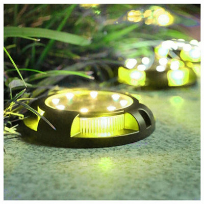 White 12Led Solar Power Ground Light Floor Decking Patio Outdoor Garden Lawn Path Lamp from B&Q