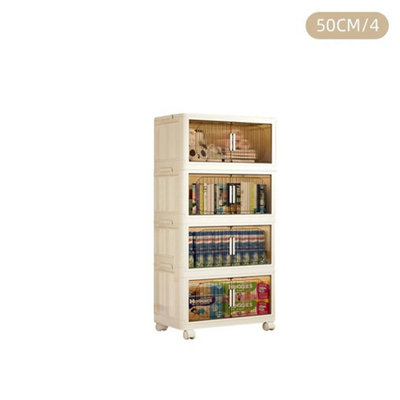 50X16Inch-4 Tier Layers Plastic Storage Tower Unit Bedroom Organizer Cabinet Box On Wheels