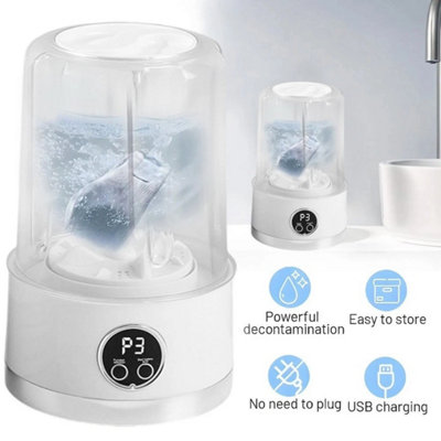 Portable Mini Washing Machine Rechargeable Small Underwear Socks Cloth Washer from B&Q