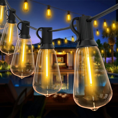 Led Solar Retro Bulb Fairy String Lights Outdoor Christmas Garden Party Lamp 15M from B&Q