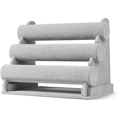 3 Tier Velvet Jewellery Display Bracelet Watch Holder Grey from B&Q