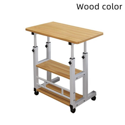 Wood Color Height Adjustable Mobile Laptop Table Notebook Desk Sofa Bed Tray Stand Computer from B&Q