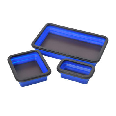  - 3Pcs Magnetic Parts Tray Collapsible Heavy Duty Magnet Tool Storage Holder Dish