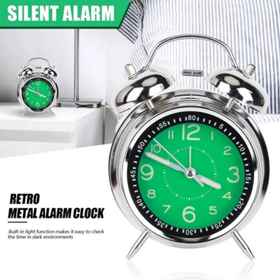Twin Bell Alarm Clock Bedside Clocks With Night Light Loud Battery Operated from B&Q
