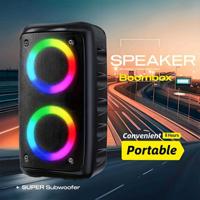 3000W Portable Bluetooth Speaker Sub Woofer Heavy Bass Sound System Party & Mic from B&Q