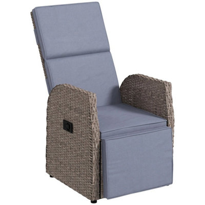 Outdoor Recliner Chair Rattan Reclining Lounge Chair from B&Q