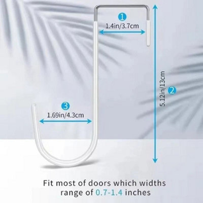 White  Over The Door Hook Single Hooks Hanger Storage from B&Q