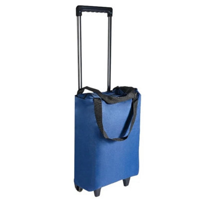 Navy Blue Shopping Trolley With 2Wheels Foldable Trolley Bag from B&Q