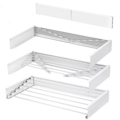  - Clothes Airer Wall Mounted Towel Drying Rack Extendable