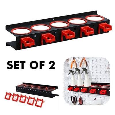 - 2X Spray Bottle Holder Can Storage Rack Garage Car Detailing Tools Organizer