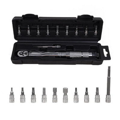 32Pcs 1/4" 2.5-25Nm Click Torque Wrench Ratchet Torx Socket Bike Tool Set from B&Q