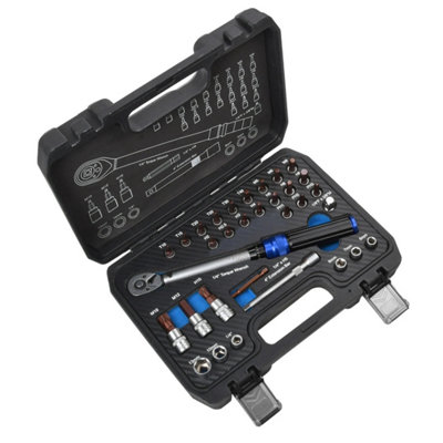  - 15Pcs 1/4'' Drive Click Torque Wrench Set 2-24NmRatchet Hand Spanner With Torx Socket Bits For Bike Repair