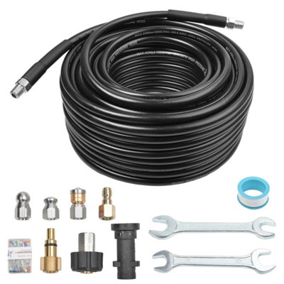 100Ft 1/4 Inch Pressure Washer Sewer Jetter KitDrain Cleaner Water Jet Hose from B&Q