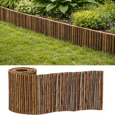 2M Flexible Natural Willow Garden Lawn Border Edging Fence from B&Q