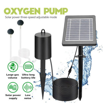 Solar Powered Aerator Pump For Pond And Aquarium Oxygen Supply from B&Q
