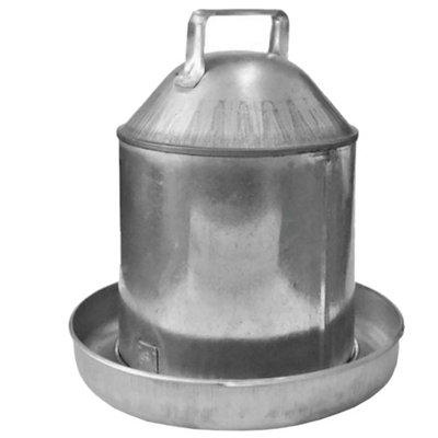 1 Galvanised Metal Chicken Water Drinker Dispenser Hen Poultry