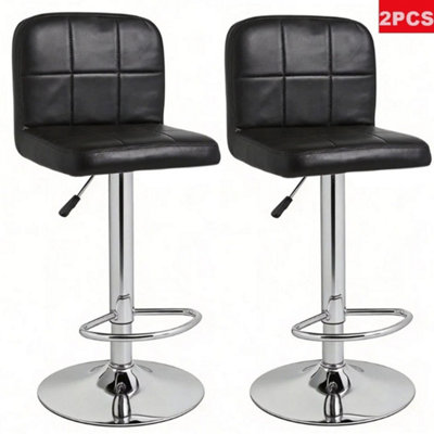 2 Pack Adjustable Swivel Bar Stools Faux Leather from B&Q