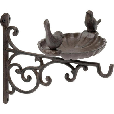 Cast Iron Bird Bath Wall Mounted Bird Feeder Garden Decor