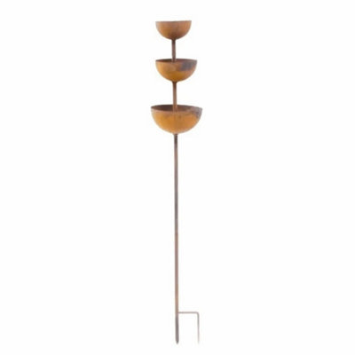 Brown 3-Tier Bird Bath Bird Water Dispenser Garden Rain Catcher Bird Feeding Station from B&Q