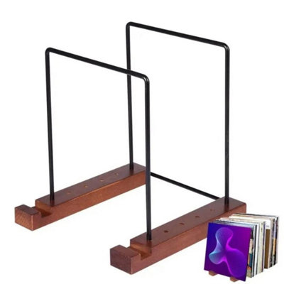  - Sturdy Vinyl Record Display Stand Desktop Lp Storage Rack Bamboo Album Holder