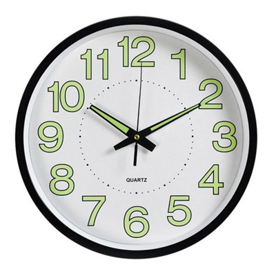 Plastic 30Cm Large Round Luminous Quartz Wall Clocks Glow In The Dark Silent Home Decor