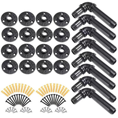 8X Pipe Shelf Brackets Industrial Iron Rustic Wall Floating Shelves Storage
