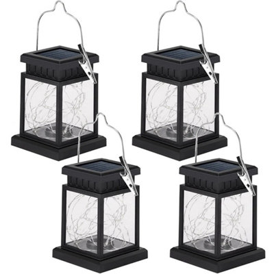 4Pcs Solar Powered Led Lantern Light Waterproof Hanging Garden from B&Q