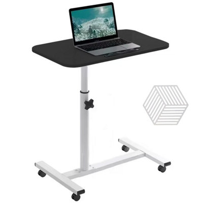 Height Adjustable Mobile Over Bed Table Overbed Chair Laptop Tray from B&Q