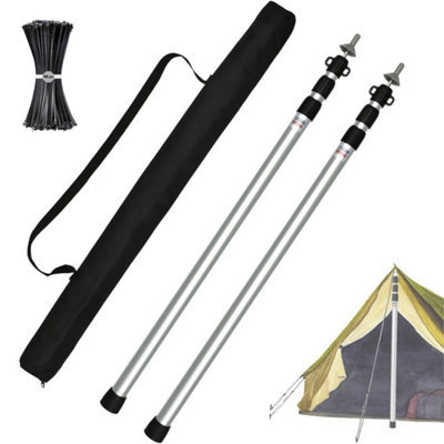 2X 230Cm Tent Poles Telescopic Adjustable Awning Canopy Tarp Pole Support Rod from B&Q