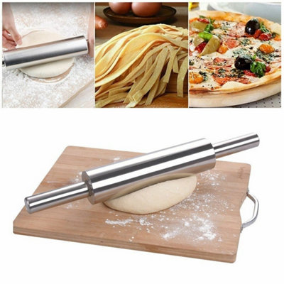  - Stainless Steel Rolling Pin Baking Tool Non-Stick Dough Roller For Diy Baking