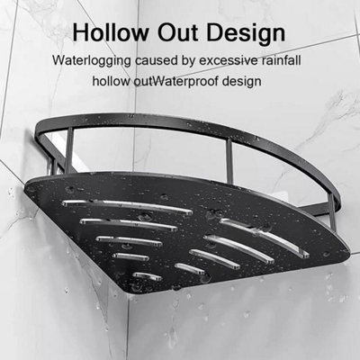 2 Tier No Drilling Bathroom Wall Corner Shelf Rack Shower Caddy Storage Organize