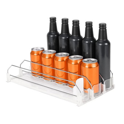  - 3 Rows 5 Tiers Rack Can Holder Organizer Fridge Storage Space Saver Dispenser Soda