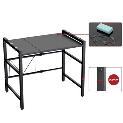 Black-2 Tiers Extendable Microwave Oven Rack Stand Storage Holder Kitchen Corner Shelf from B&Q